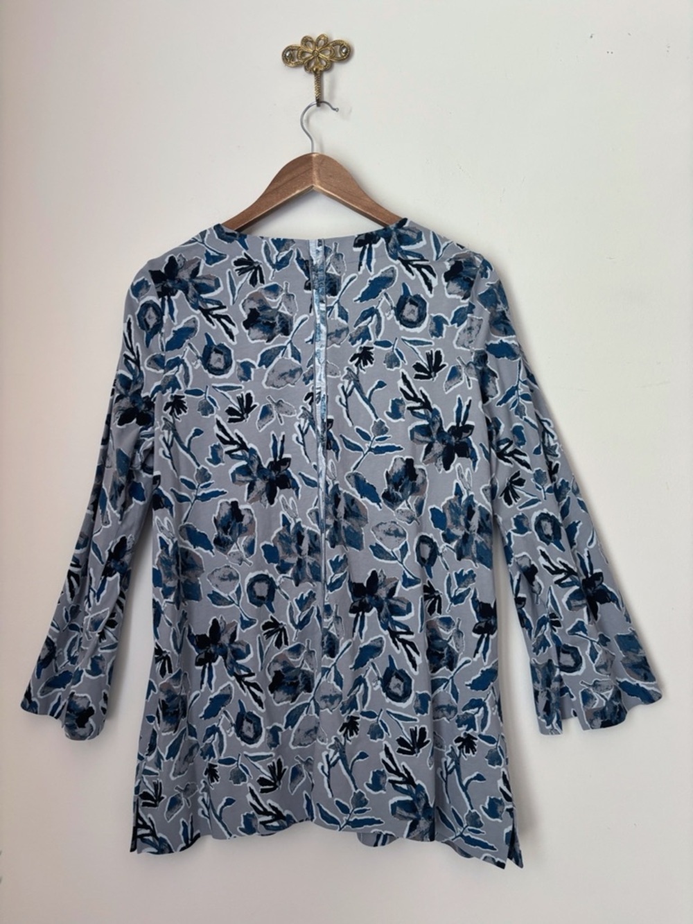 Habitat Grey & Blue Floral Swing Tunic Top Small - Picture 4 of 8